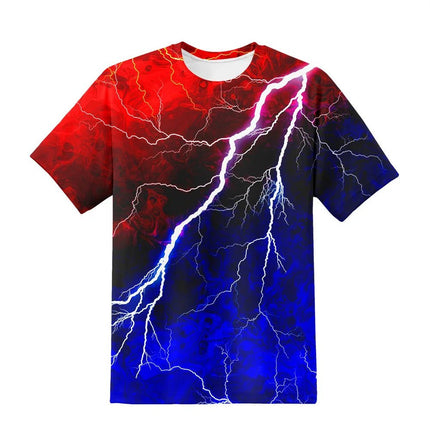 Shirt Boy 3D Flame Lightning O - Neck Tees - Shirt - Psychedelic - Mad Fly Essentials