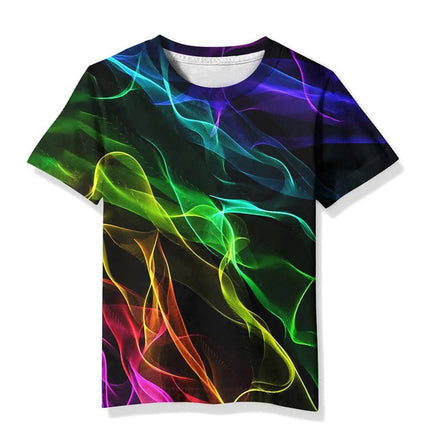 Shirt Boy 3D Flame Lightning O - Neck Tees - Shirt - Psychedelic - Mad Fly Essentials