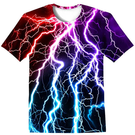 Shirt Boy 3D Flame Lightning O - Neck Tees - Shirt - Psychedelic - Mad Fly Essentials