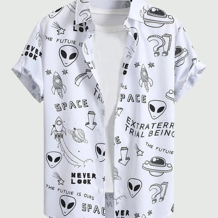 Shirt Boy Alien UFO Fashion Tops - Shirt - ROWNOCEAN - Mad Fly Essentials