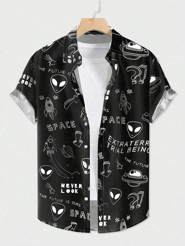 Shirt Boy Alien UFO Fashion Tops - Shirt - ROWNOCEAN - Mad Fly Essentials