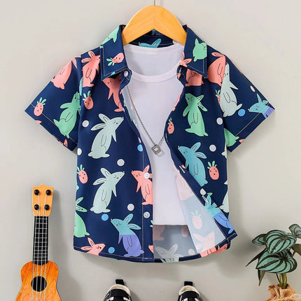 Shirt Boy Splash Ink Short Lapel Tees - Shirt - ROWNOCEAN - Mad Fly Essentials