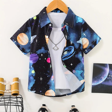 Shirt Boy Splash Ink Short Lapel Tees - Shirt - ROWNOCEAN - Mad Fly Essentials