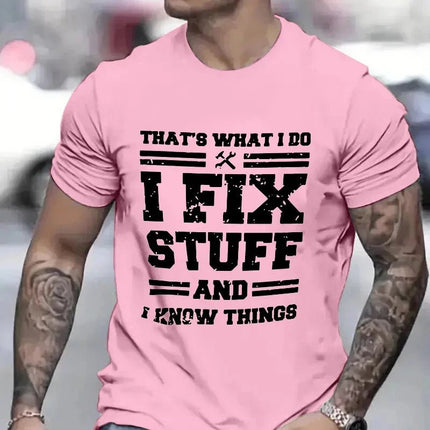 Shirt Funny Mechanic Fix Stuff Short Graphic Tees - Shirt - Funny Tees - Mad Fly Essentials