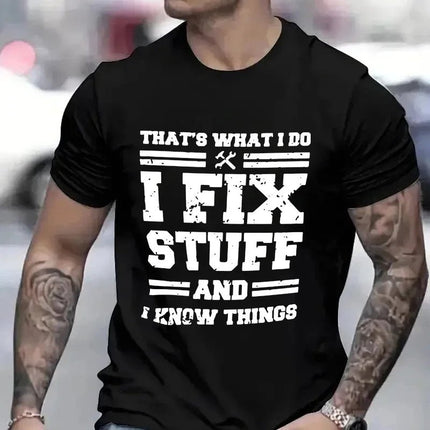 Shirt Funny Mechanic Fix Stuff Short Graphic Tees - Shirt - Funny Tees - Mad Fly Essentials