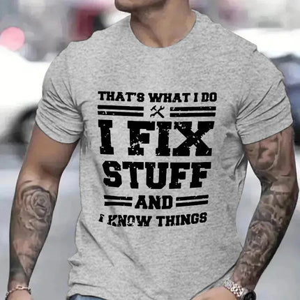 Shirt Funny Mechanic Fix Stuff Short Graphic Tees - Shirt - Funny Tees - Mad Fly Essentials