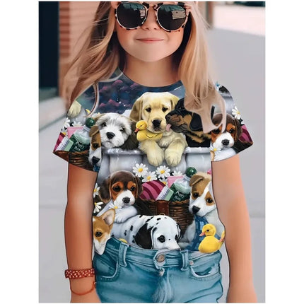 Shirt Girl 3D Dog Animal Short Summer Tees - Shirt - Faithtur - Mad Fly Essentials