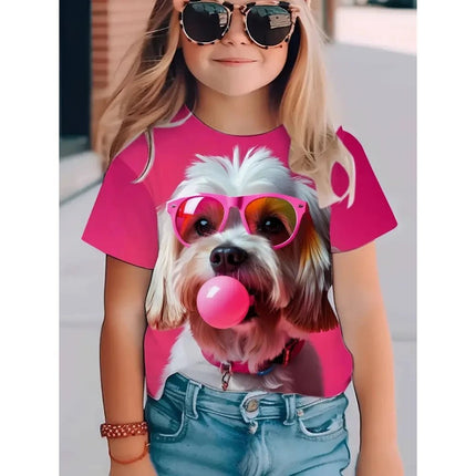 Shirt Girl 3D Dog Animal Short Summer Tees - Shirt - Faithtur - Mad Fly Essentials