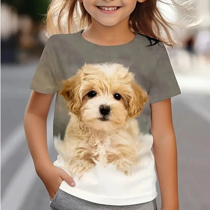 Shirt Girl 3D Dog Animal Short Summer Tees - Shirt - Faithtur - Mad Fly Essentials
