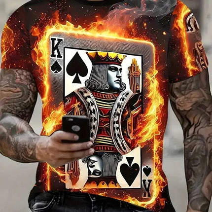 Shirt Men 3D Funny Poker King Playing Cards Medieval Tee - Shirt - Nifineo - Mad Fly Essentials