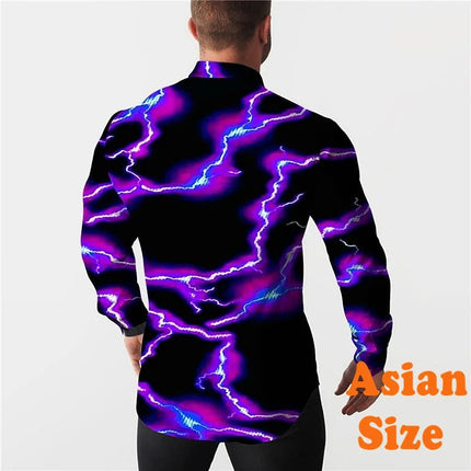 Shirt Men 3D Lightning Hawaiian Party Shirt - Shirt - TrendSetter - Mad Fly Essentials