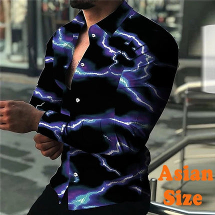 Shirt Men 3D Lightning Hawaiian Party Shirt - Shirt - TrendSetter - Mad Fly Essentials