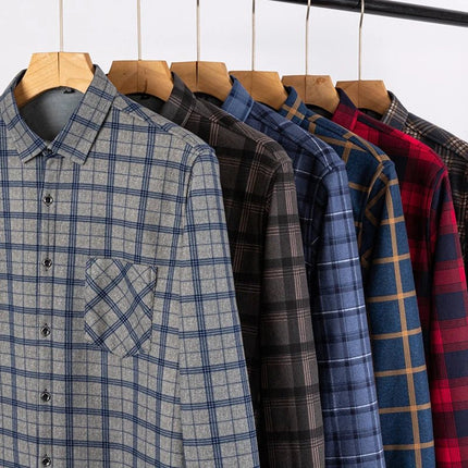 Shirt Men Fashion Brushed Plaid Casual Spring Tee - Shirt - Sam Charleston - Mad Fly Essentials