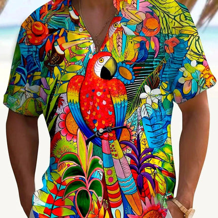 Shirt Men Flamingo Parrot 3D Animal Shirt - Shirt - orchid - Mad Fly Essentials