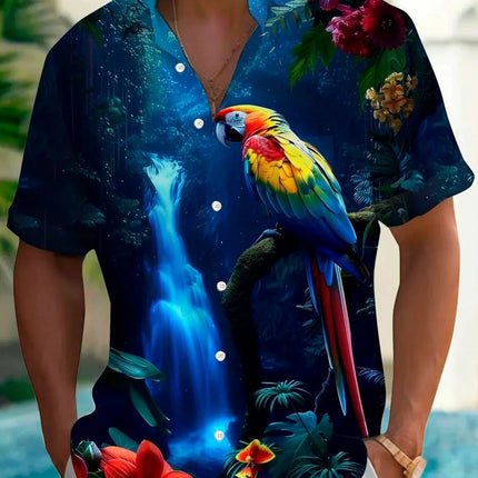 Shirt Men Flamingo Parrot 3D Animal Shirt - Shirt - orchid - Mad Fly Essentials