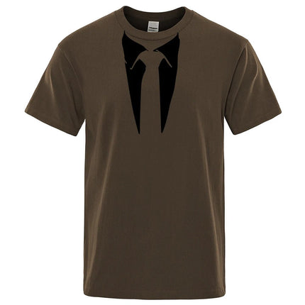 Shirt Men Funny Retro Fashion 3D Tie Tee - Shirt - oufisun - Mad Fly Essentials