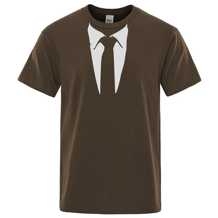 Shirt Men Funny Retro Fashion 3D Tie Tee - Shirt - oufisun - Mad Fly Essentials