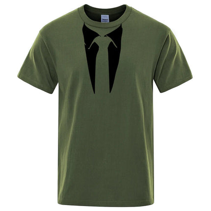 Shirt Men Funny Retro Fashion 3D Tie Tee - Shirt - oufisun - Mad Fly Essentials