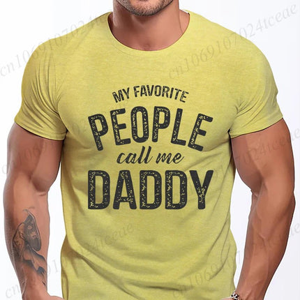 Shirt Men People Call Me Daddy Short Graphic Tees - Shirt - Demlfen - Mad Fly Essentials
