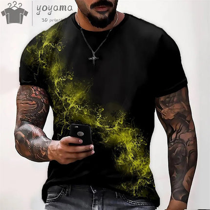 Shirt Men Psychedelic Flame Aurora 3D Summer Tee - Shirt - oufisun - Mad Fly Essentials
