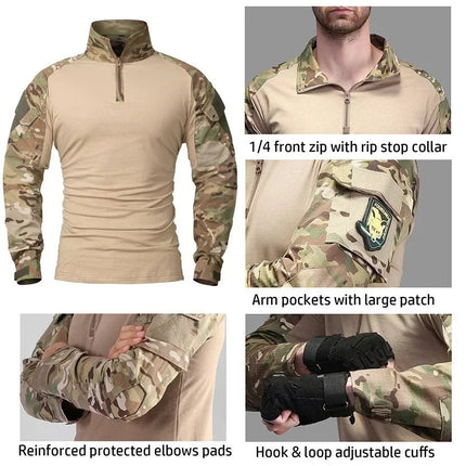 Shirt Men Sale Long Camo Tactic Paintball Tops - Shirt - Han WIld - Mad Fly Essentials