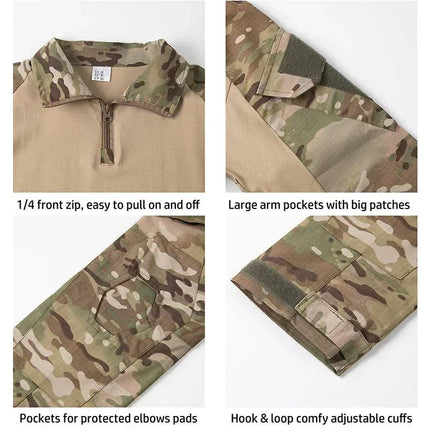 Shirt Men Sale Long Camo Tactic Paintball Tops - Shirt - Han WIld - Mad Fly Essentials