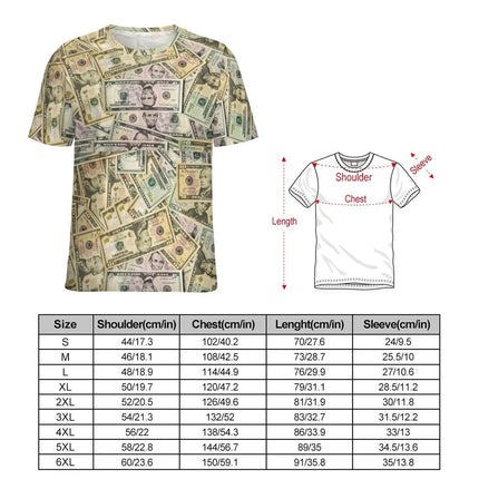 Shirt Men USD Dollar Money Graphic Funny Tees - Shirt - Funny Tees - Mad Fly Essentials