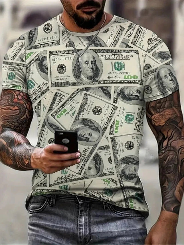 Shirt Men USD Dollar Money Graphic Funny Tees - Shirt - Funny Tees - Mad Fly Essentials