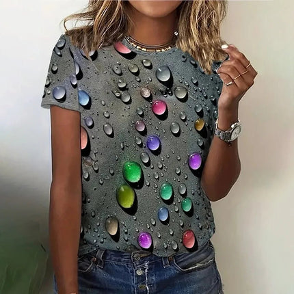 Shirt Women 3D Love Hearts Short Tops - Shirt - PMRUN - Mad Fly Essentials