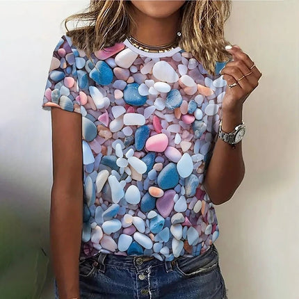 Shirt Women 3D Love Hearts Short Tops - Shirt - PMRUN - Mad Fly Essentials