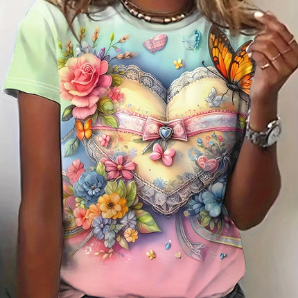 Shirt Women Bohemian Fashion Floral O-Neck Short Shirt - Shirt - Dream Girl - Mad Fly Essentials