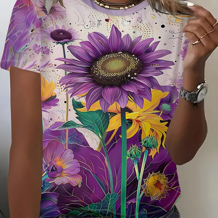 Shirt Women Bohemian Fashion Floral O-Neck Short Shirt - Shirt - Dream Girl - Mad Fly Essentials