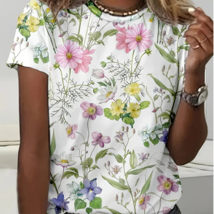 Shirt Women Bohemian Fashion Floral O-Neck Short Shirt - Shirt - Dream Girl - Mad Fly Essentials