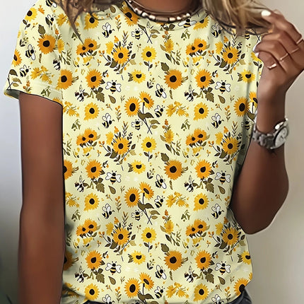 Shirt Women Bohemian Fashion Floral O-Neck Short Shirt - Shirt - Dream Girl - Mad Fly Essentials