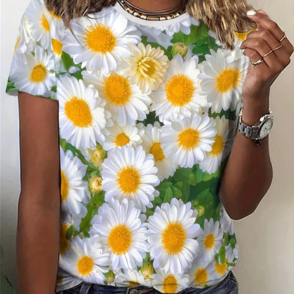 Shirt Women Bohemian Fashion Floral O-Neck Short Shirt - Shirt - Dream Girl - Mad Fly Essentials