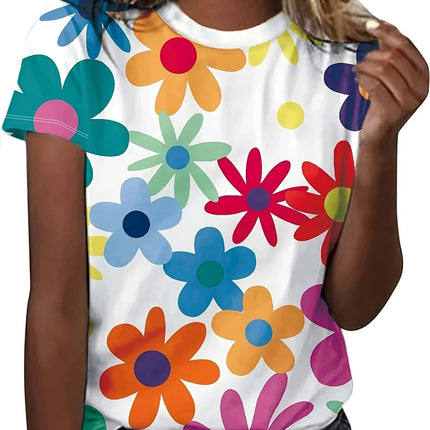 Shirt Women Bohemian Fashion Floral O-Neck Short Shirt - Shirt - Dream Girl - Mad Fly Essentials