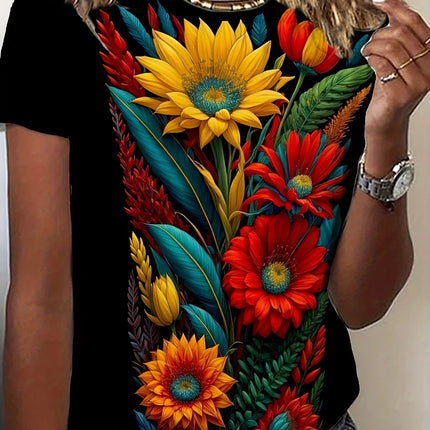 Shirt Women Bohemian Fashion Floral O-Neck Short Shirt - Shirt - Dream Girl - Mad Fly Essentials
