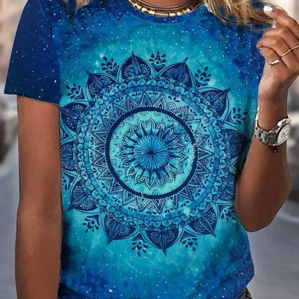 Shirt Women Bohemian Fashion Floral O-Neck Short Shirt - Shirt - Dream Girl - Mad Fly Essentials