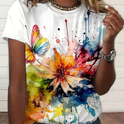 Shirt Women Bohemian Fashion Floral O-Neck Short Shirt - Shirt - Dream Girl - Mad Fly Essentials