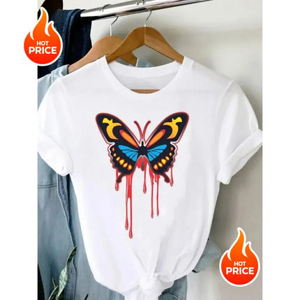 Shirt Women Butterfly Dragonfly 90s Graphic Tee - Shirt - UOSU - Mad Fly Essentials