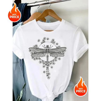 Shirt Women Butterfly Dragonfly 90s Graphic Tee - Shirt - UOSU - Mad Fly Essentials