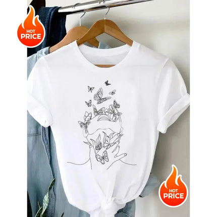 Shirt Women Butterfly Dragonfly 90s Graphic Tee - Shirt - UOSU - Mad Fly Essentials