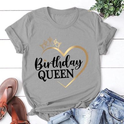 Shirt Women Matching Couple King Queen Birthday Graphic Tee - Shirt - Cute Sphere - Mad Fly Essentials