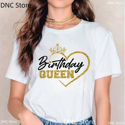 Shirt Women Matching Couple King Queen Birthday Graphic Tee - Shirt - Cute Sphere - Mad Fly Essentials