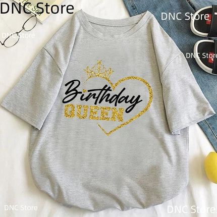 Shirt Women Matching Couple King Queen Birthday Graphic Tee - Shirt - Cute Sphere - Mad Fly Essentials
