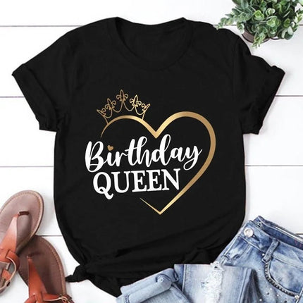 Shirt Women Matching Couple King Queen Birthday Graphic Tee - Shirt - Cute Sphere - Mad Fly Essentials