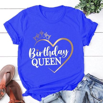 Shirt Women Matching Couple King Queen Birthday Graphic Tee - Shirt - Cute Sphere - Mad Fly Essentials