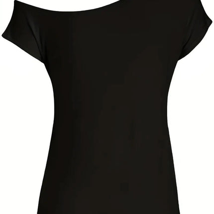 Shirt Women Off-Shoulder 90s Retro Graphic Tee - Shirt - mnealways18 - Mad Fly Essentials