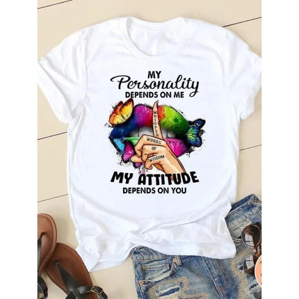 Shirt Women Short Summer Funny Graphic Tee - Shirt - UOSU - Mad Fly Essentials