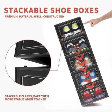 Shoe Organizer Black Stackable 12 pack Storage Solutions - Storage Solutions - LISM - Mad Fly Essentials
